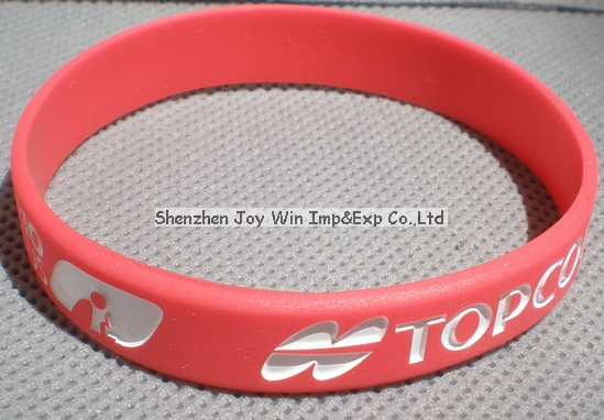 Silicone Wristband,Debossed Filled Wristband