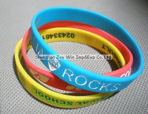 Rubber Wristband for Promotions,Debossed Filled