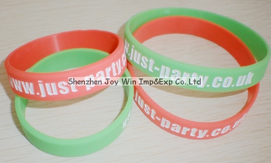 Silicone Wrist Band,Debossed Color Filled Logo