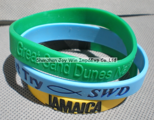 Promotional Rubber Silicone Wristband,Embossed Logo