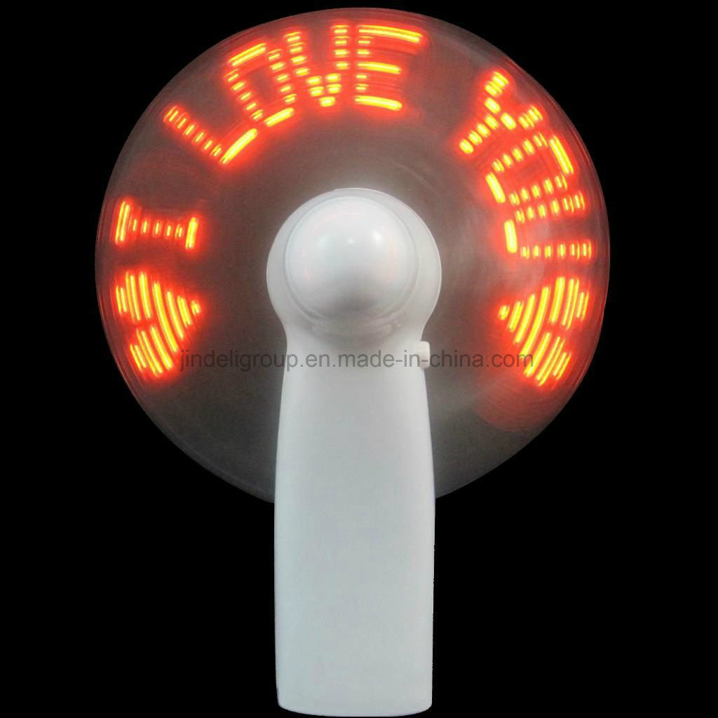 Promotional LED Message Fan Portable Cooling Mini Fan for Girlfriend