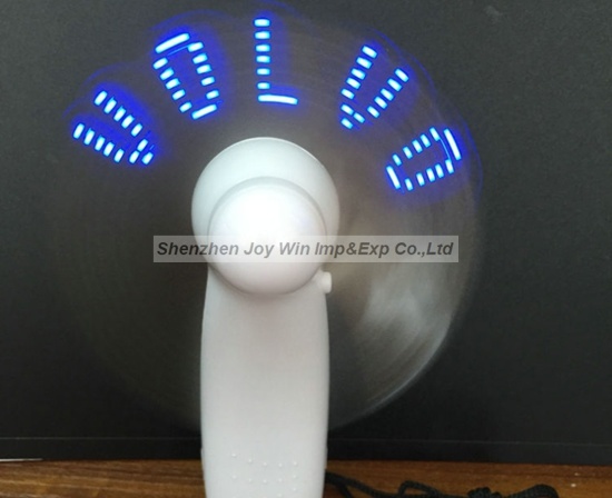 Mini Hand Held LED Customized Message LED Flashing Mini Fan