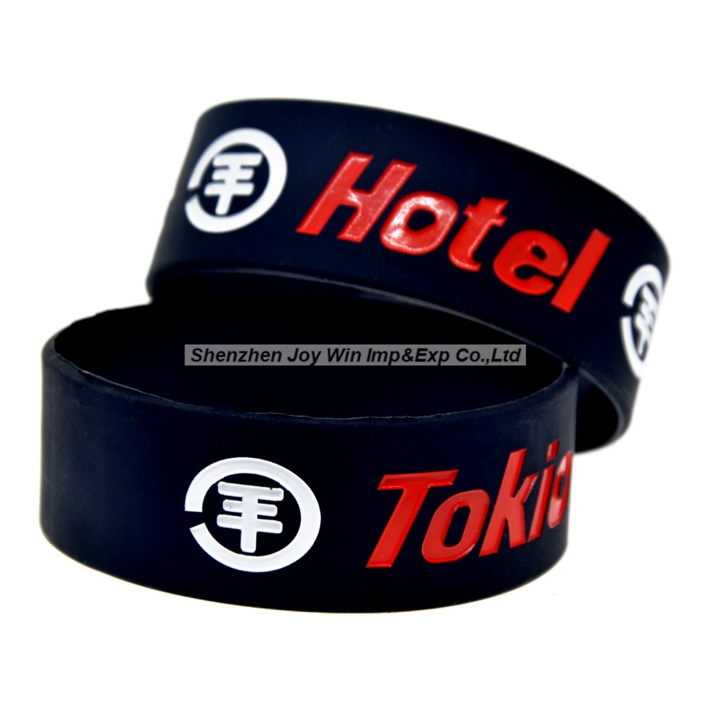 Debossed Filled Ink Silicone Bracelets Tokio Hotel Band Fan Wristband