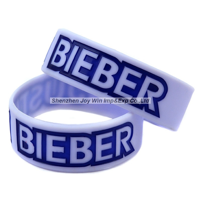 Debossed Filled Ink Silicone Bracelets Justin Bieber Fans Wristband