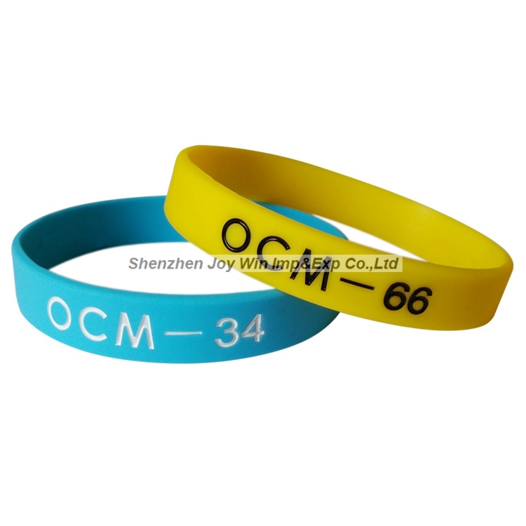 Promotional Debossed Filled Ink Silicone Wristband Serieal Number Bracelets