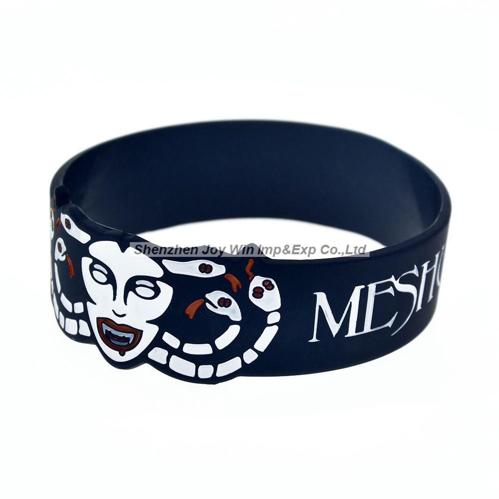 Hot Selling 1 Inch Meshuggah Rock Band Fans Siilcone Wristband