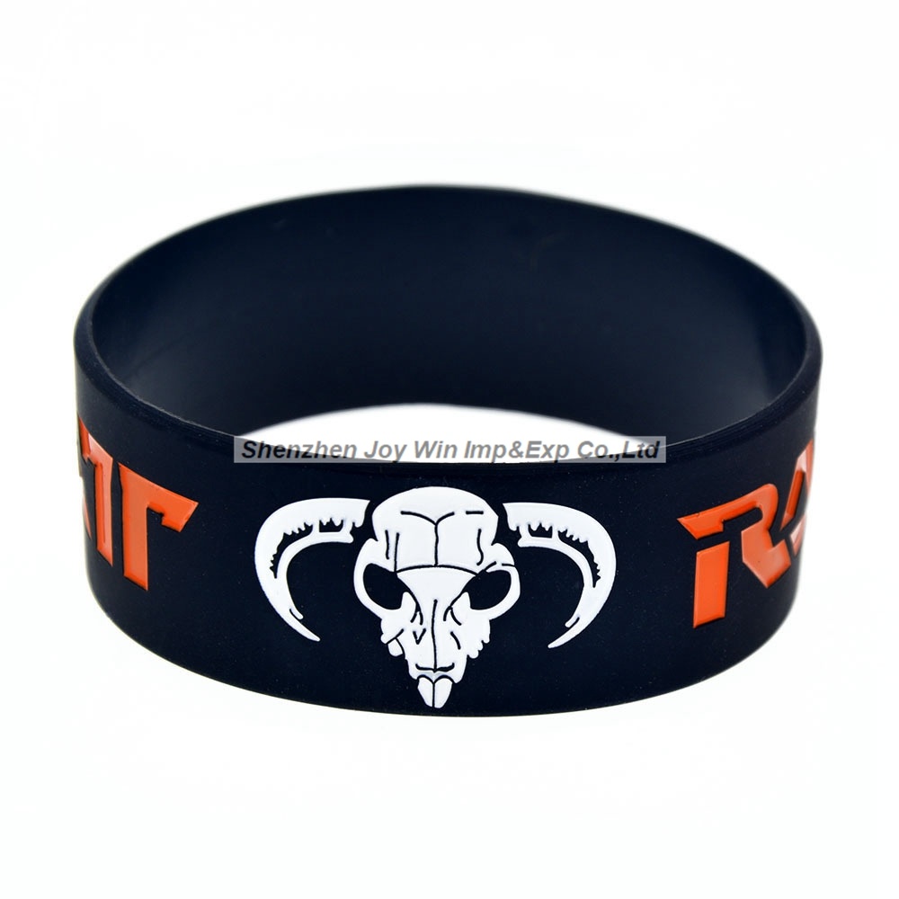 Hot Selling 1′′ratt Hair Metal Band Silicone Bracelet for Concert