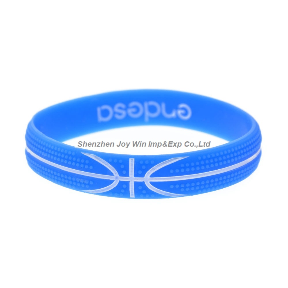 Debossed Filled Ink Silicone Bracelets Basketball Lover Silicone Wristband