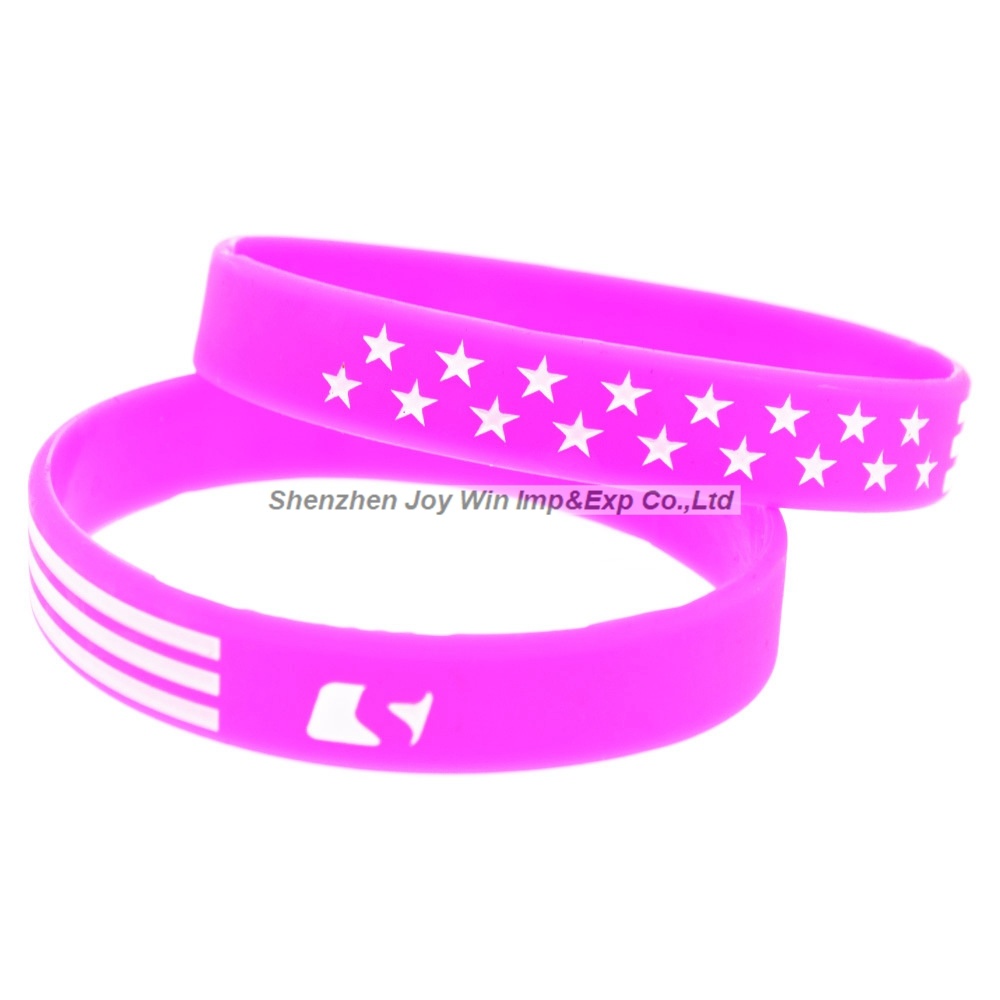 Debossed Filled Ink Silicone Bracelets American Flag Silicone Wristband