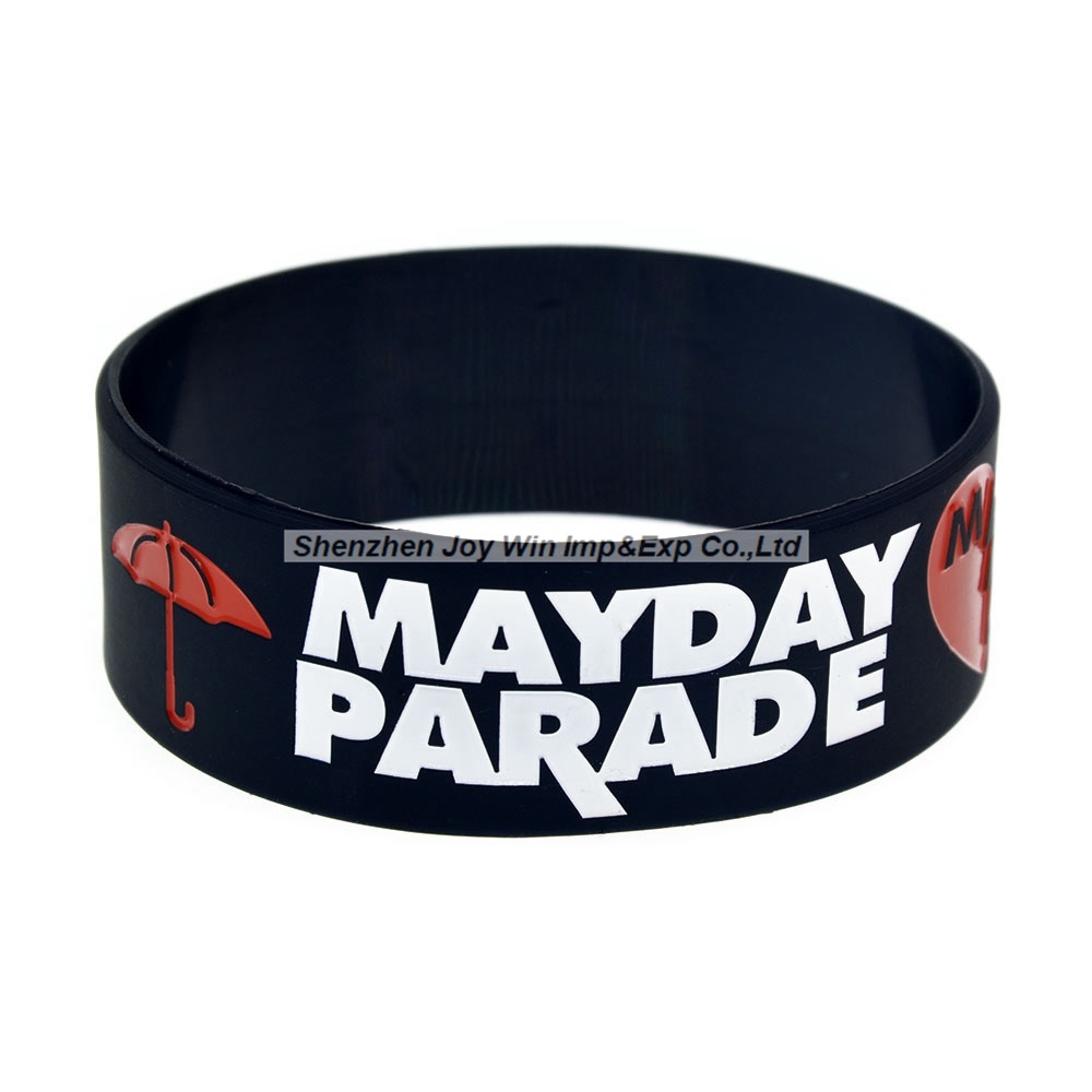 Imprint Debossed Filled Ink Silicone Bracelets Mayday Parade Fan Wristband