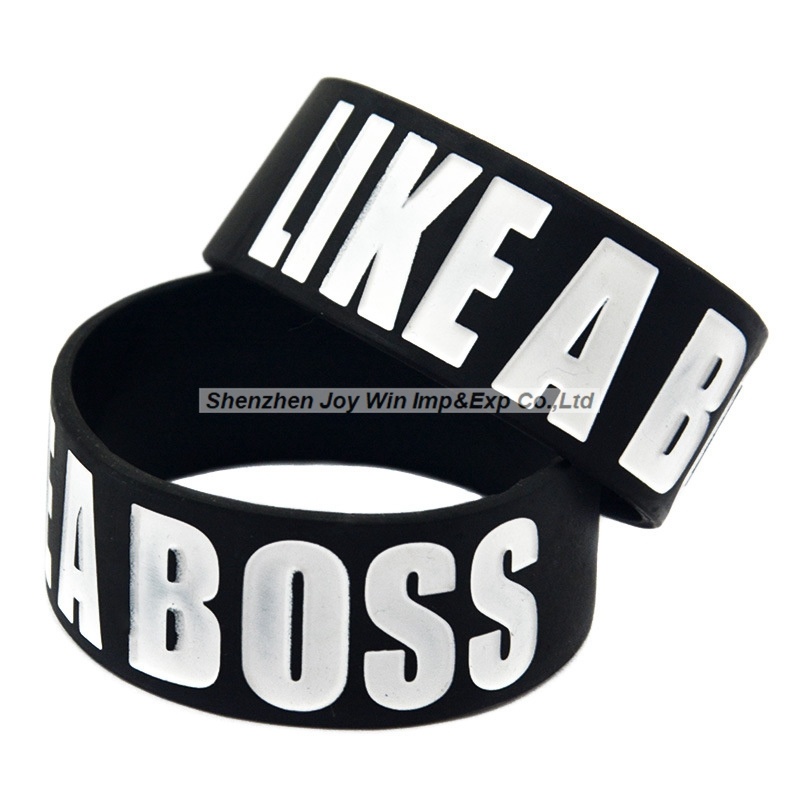 Debossed Filled Ink Silicone Bracelets Like a Boss Silicone Wristband