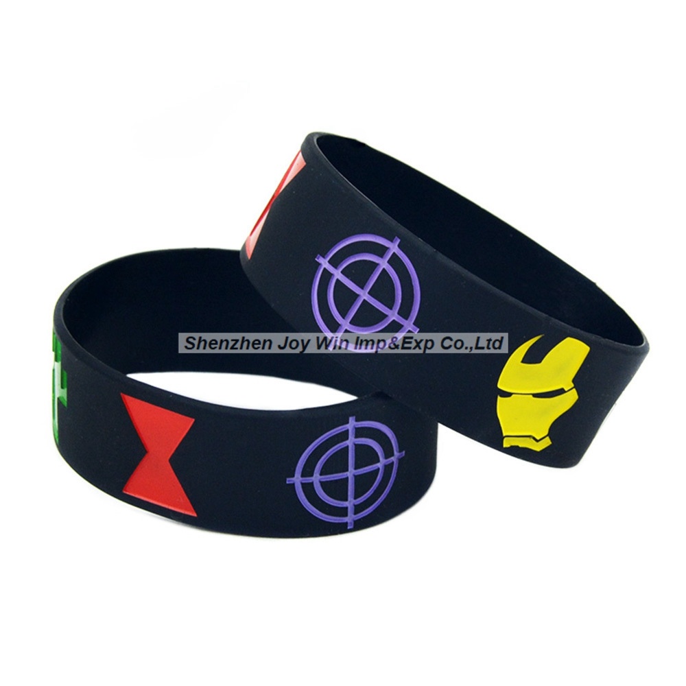 Debossed Filled Ink Silicone Bracelets Captain American Silicone Wristband