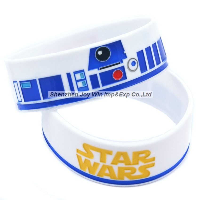 Debossed Filled Ink Silicone Bracelets Star War Silicone Wristband