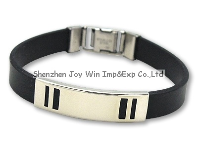 Promotional Custom Made Silicone Metal Bracelet for Sport