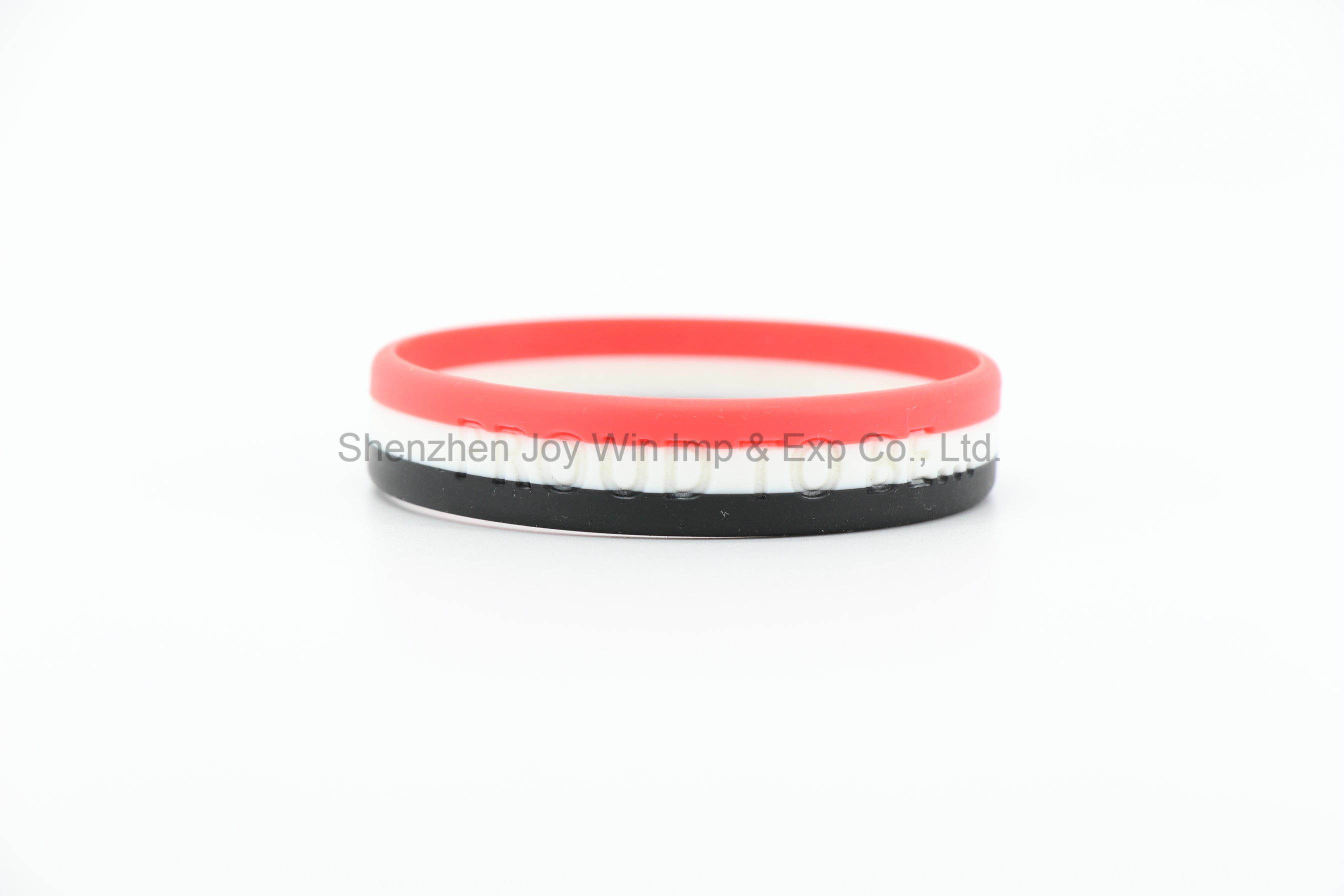 Promotional Dual Layer Debossed Silicone Bracelets