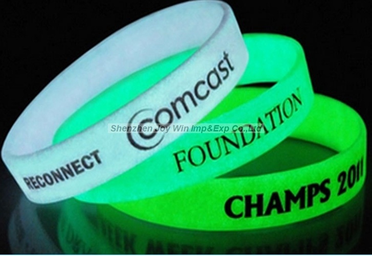 Fluorescent Glow in The Dark Silicone Bracelets for Party