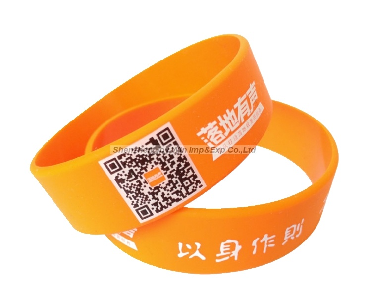 Promotoinal Scan Qr Silicone Bracelet for Advertising