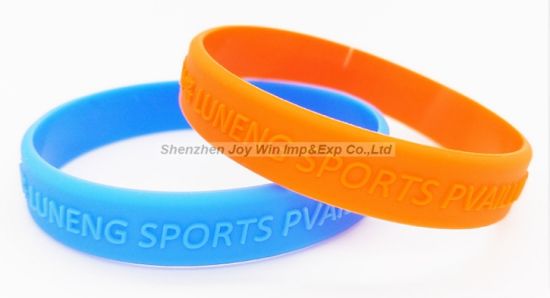 Silicone Bracelet, Embossed Wristband for Promotion