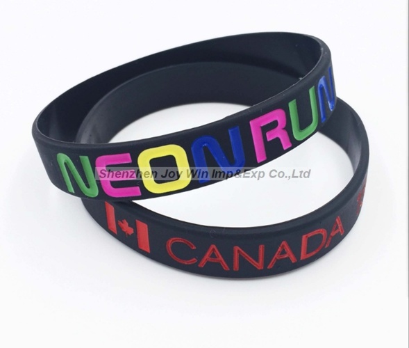 Debossed Filled Color Silicone Wristband for Sports