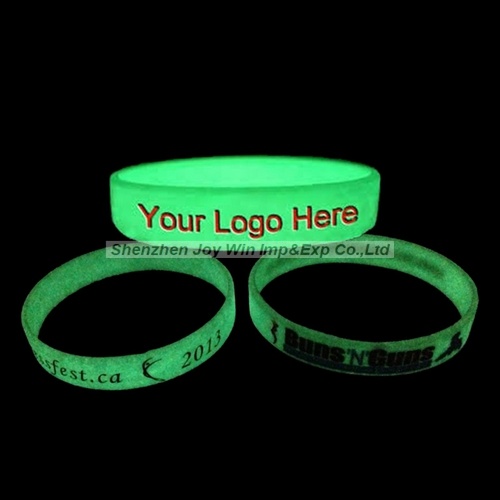 Promotional Silicone Bracelets Glow in Dark Silicone Wrist Band