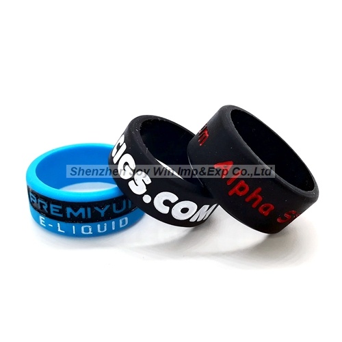 Promotional Figured Debossed Filled Color Logo Silicone Wristband