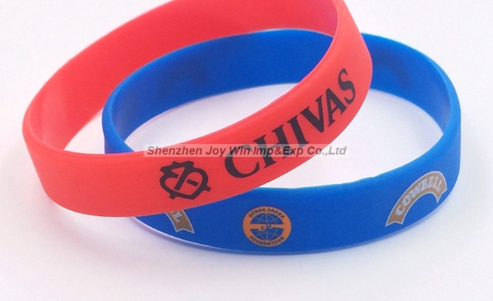 Imprinted Rubber Silicone Bracelets for Promotion