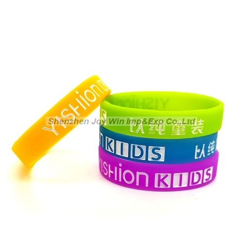 Debossed Color Filled Silicone Bracelets for Company Advertising