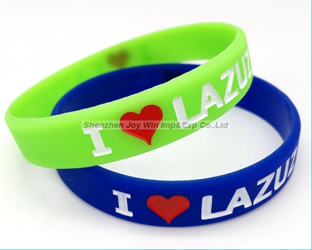 Silicone Wrist Band, Debossed Filled Color Wristband for Promotion