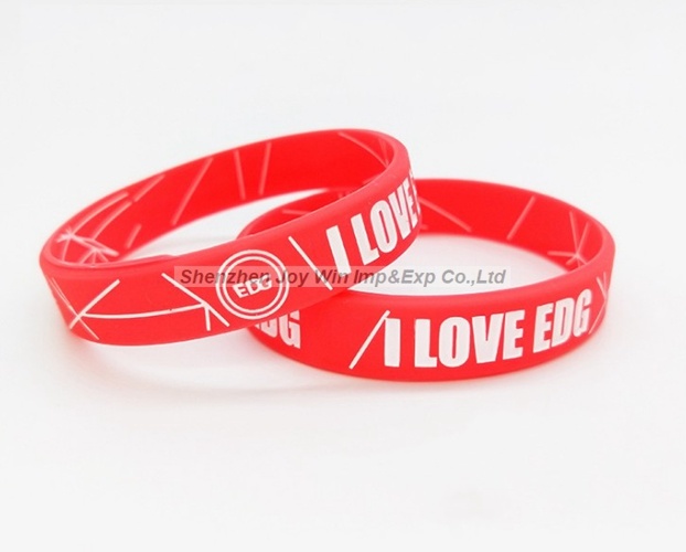 Debossed Filled Color Rubber Wristband for Promotion