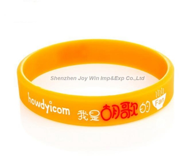 Silkscreen Logo Silicone Wristband for Business Promotion