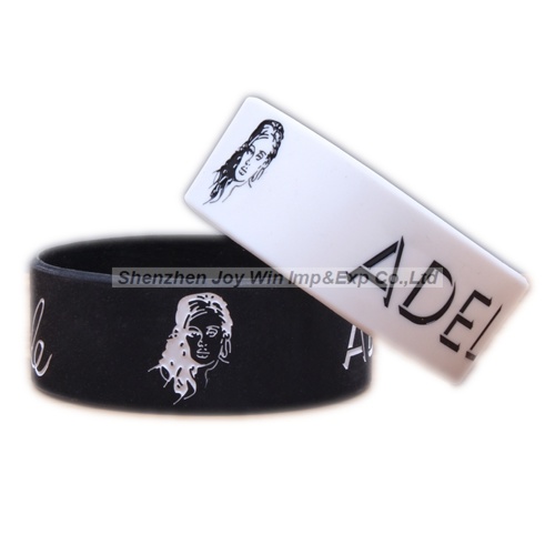 Promotional 1′′ Silicone Wristband Deboosed Filled Bracelets