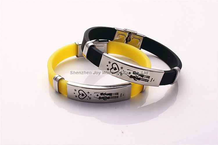 Promotional European Style Stainless Steel Silicone Bracelet for Gift