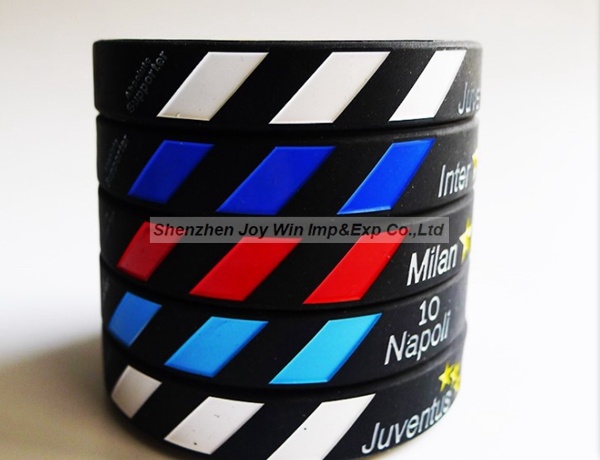 Promotional Debossed Filled Color Silicone Wristbands