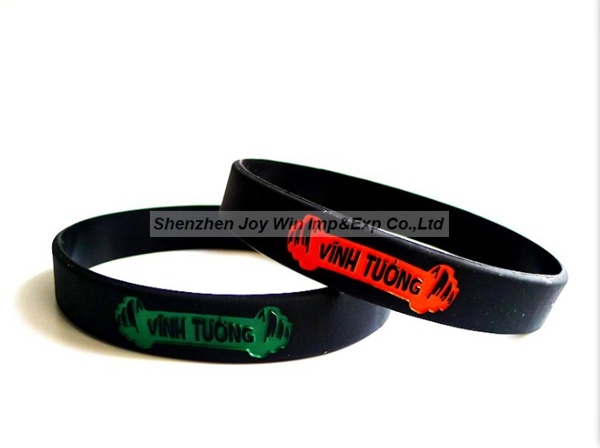 Rubber Wristband, Promotional Silicone Debossed Bracelets