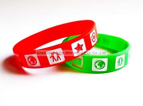 Promotional Debossed Filled Silicone Bracelets for Advertising