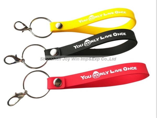 Promotional Silicone Silkscreen Key Chain for Wholesale