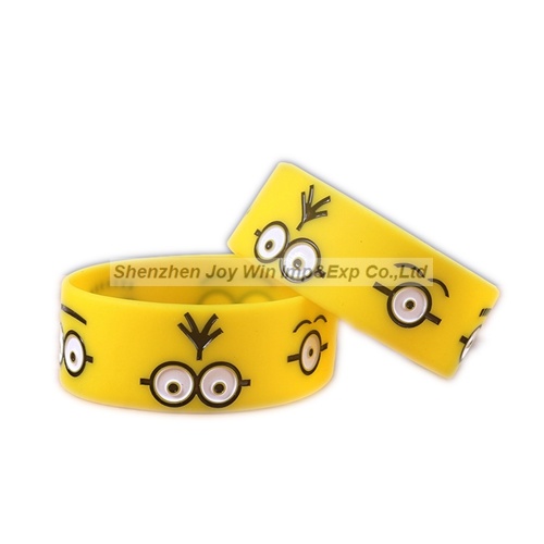 Debossed Rubber Bracelets Wide Silicone Wristbands