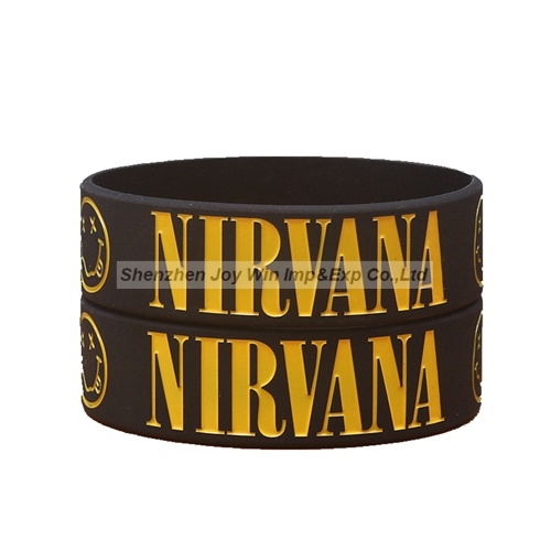 1′′ Wide Band Cheap Custom Logo Advertisement Silicone Bracelets