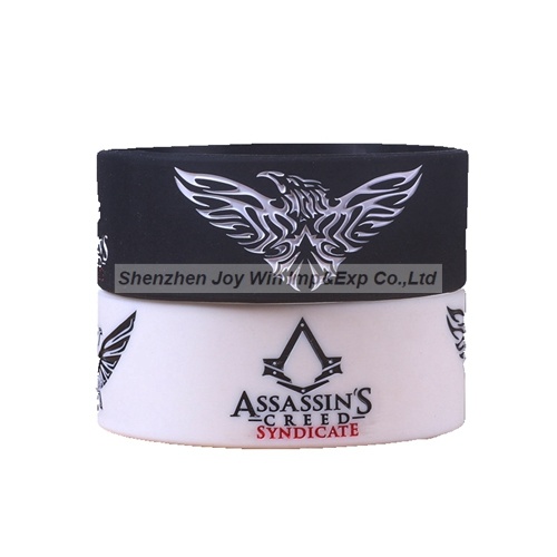 Wide Customized Design Debossed Silicone Wristbands