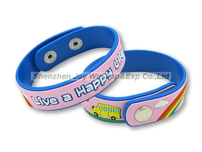 Promotional Soft 2D 3D Logo PVC Bracelet for Students