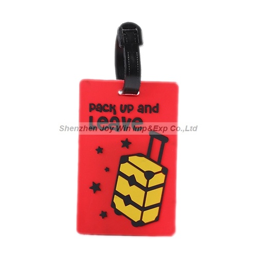 Customized Logo Soft PVC Rubber Travel Luggage Tags with Plastic Buckle