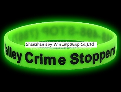 Promotional Silicone Bracelet,Glowing in Green