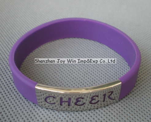 Silicone Metal Bracelet for Fashion,Jewellery Accessory