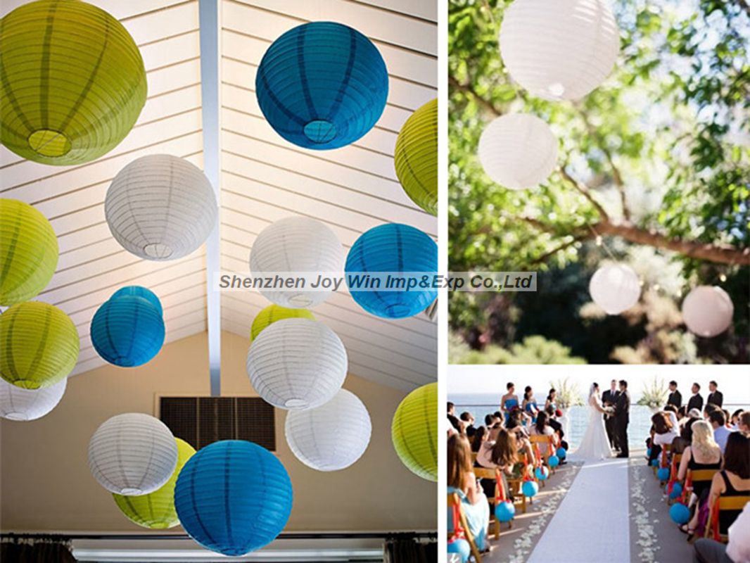 Round Chinese Hanging Paper Lanterns for Wedding Party Decoration