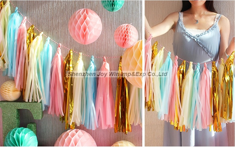 Hanging Birthday Party Tissue Paper Tassel Garlands Decorations