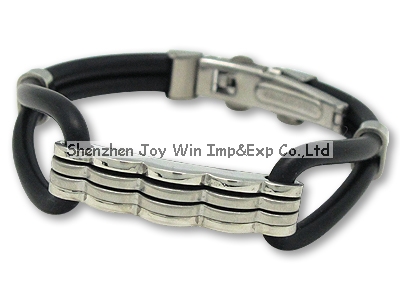 Adjustable Metal Silicone Bracelet